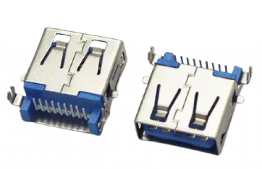 Conector Jack USB 3.0 A Femea 9 Pinos 4 garras SMT 